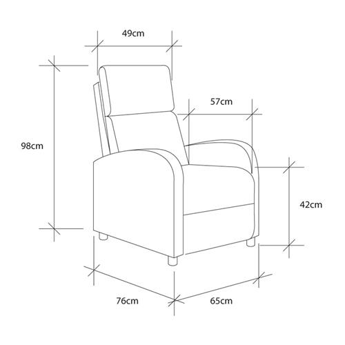 SILLON LEIRIA RELAX EMPUJE CRYSTAL 1 GRIS OSC.