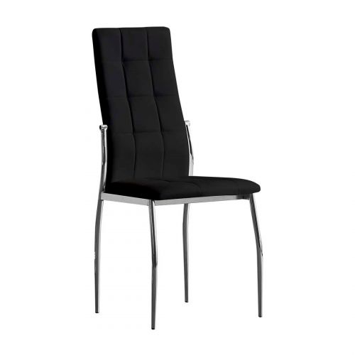 SILLA MIKONOS P/MET. CROMO PU/RENE 01 NEGRO (PU)