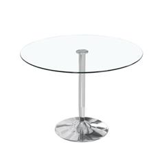 MESA COMEDOR RED. 90 RUNA T/CRISTAL P/CROMO