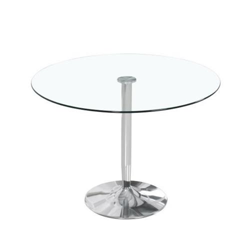 MESA COMEDOR RED. 90 RUNA T/CRISTAL P/CROMO