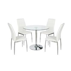 MESA COMEDOR RED. 90 RUNA T/CRISTAL P/CROMO 2