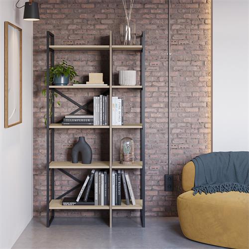 ESTANTERIA ARA 87.5 CM ROBLE/NEGRO SILKY