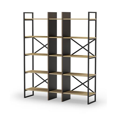 ESTANTERIA ARA 143.5 CM ROBLE/NEGRO SILKY