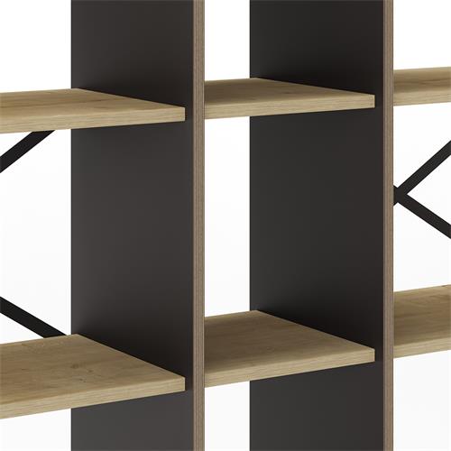ESTANTERIA ARA 143.5 CM ROBLE/NEGRO SILKY