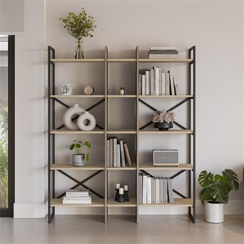 ESTANTERIA ARA 143.5 CM ROBLE/NEGRO SILKY