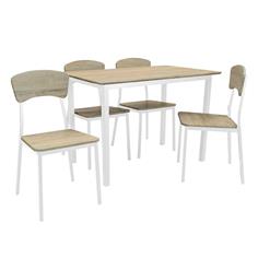 CONJ. MESA+4 SILLAS SK1401 ESTRUC BLANCO A/CAMBRIA