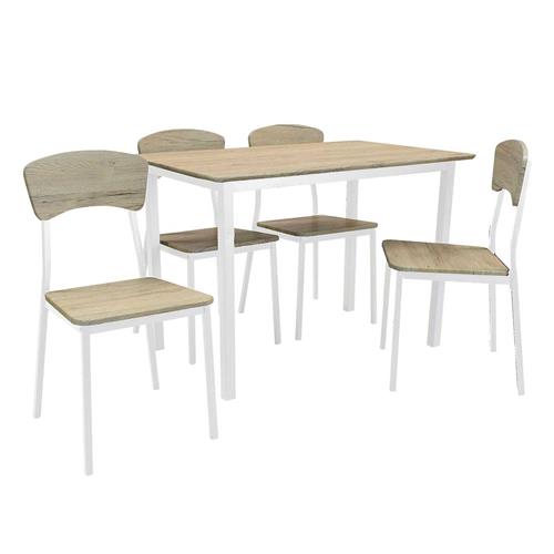 CONJ. MESA+4 SILLAS SK1401 ESTRUC BLANCO A/CAMBRIA