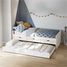 CAMA VALKA NIDO 3C 90X190 BLANCO/CERA BLANCA C/SM 2