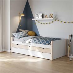 CAMA VALKA NIDO 3C 90X190 BLANCO/CERA BLANCA C/SM