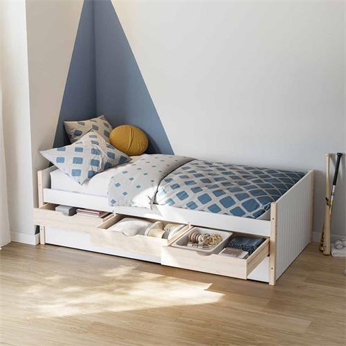 CAMA VALKA NIDO 3C 90X190 BLANCO/CERA BLANCA C/SM