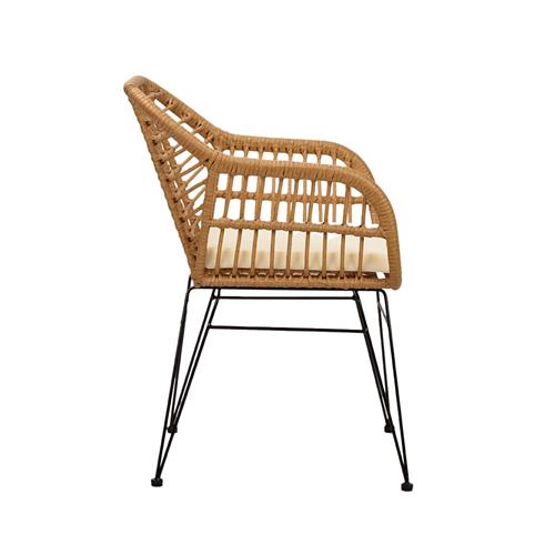 SILLON SPARK PE RATTAN C/NAT P/MET. NEGRA COJIN