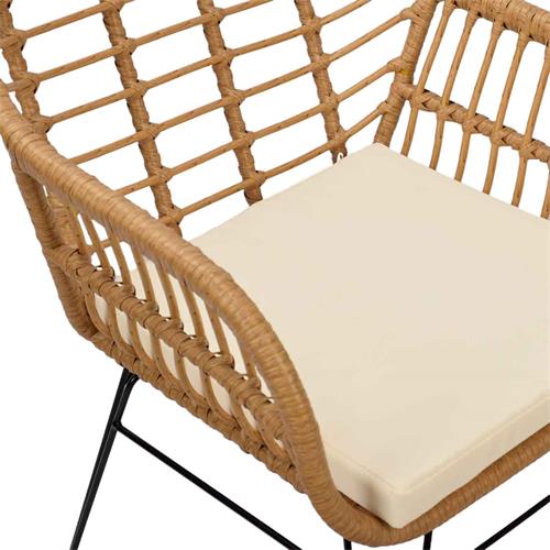 SILLON SPARK PE RATTAN C/NAT P/MET. NEGRA COJIN