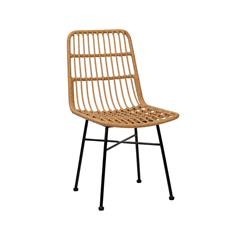 SILLA DESIRE PE RATTAN C/NATURAL P/MET. NEGRA