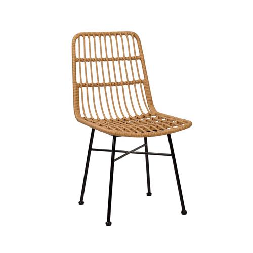 SILLA DESIRE PE RATTAN C/NATURAL P/MET. NEGRA