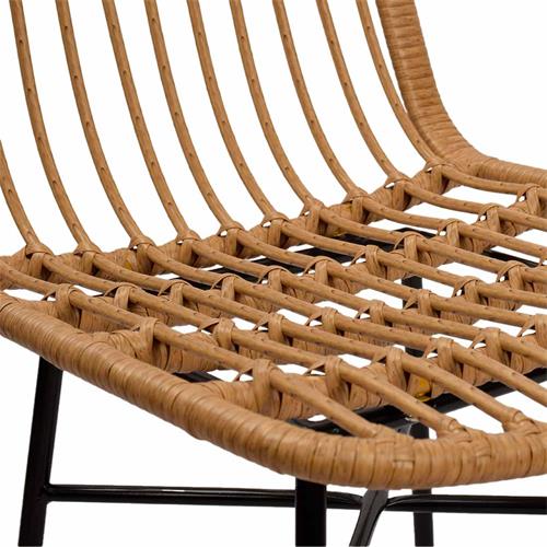 SILLA DESIRE PE RATTAN C/NATURAL P/MET. NEGRA