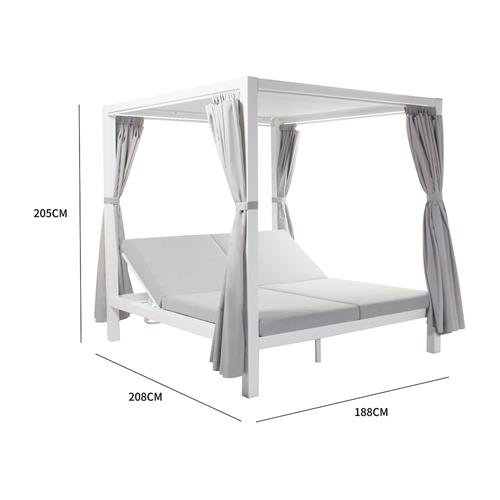 CAMA BALINESA QUEEN ALU. BLANCO