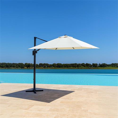 PARASOL COLGADO ALU. 3X3 GIRO 360º POLIESTER BEIGE