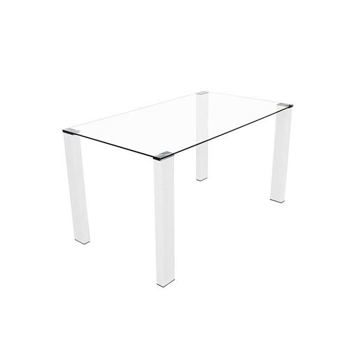 MESA LIDER COMEDOR T/CRISTAL 150X90 P/BLANCA