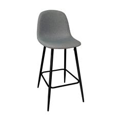 TABURETE BORNEO P/MET. NEGRO T/MERCURIO 28 GRIS