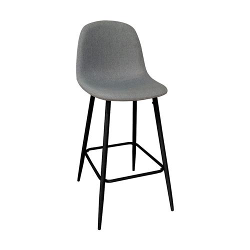 TABURETE BORNEO P/MET. NEGRO T/MERCURIO 28 GRIS