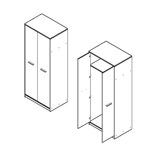 ARMARIO 2P NEPO 80 CM C/CAMBRIA BLANCO