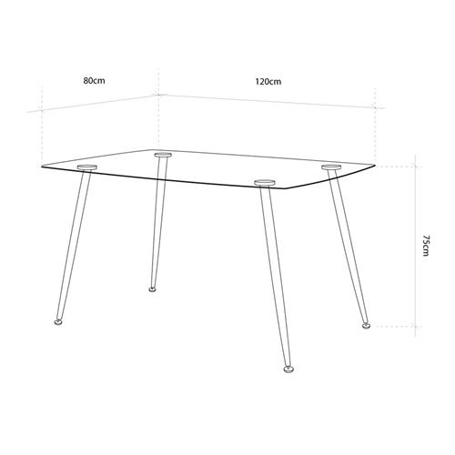 MESA SWEEDEN 120X80 T/MADERA P/NEGRA (XS1262)