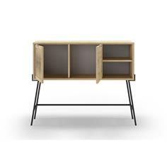CONSOLA ECRIN 2P2H ROBLE PATA METAL 2