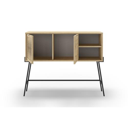 CONSOLA ECRIN 2P2H ROBLE PATA METAL