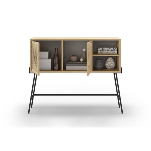 CONSOLA ECRIN 2P2H ROBLE PATA METAL