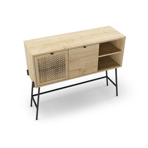 CONSOLA ECRIN 2P2H ROBLE PATA METAL
