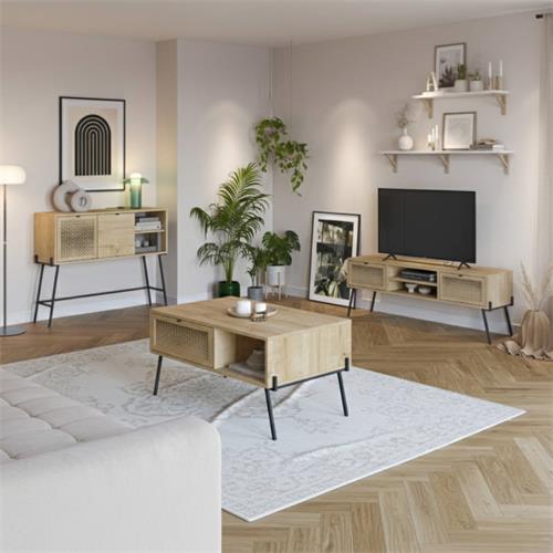 CONSOLA ECRIN 2P2H ROBLE PATA METAL