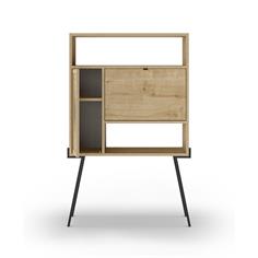 ESCRITORIO C/ESTANTE ECRIN 2P ROBLE PATA METAL 2