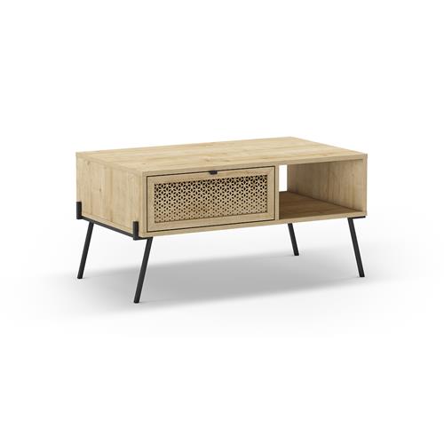 MESA CENTRO ECRIN 1P1H ROBLE PATA METAL