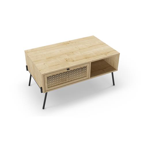 MESA CENTRO ECRIN 1P1H ROBLE PATA METAL