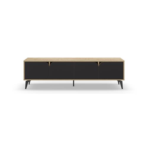 MUEBLE TV NOLA 4P 180CM ROBLE/NEGRO SILKY