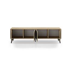 MUEBLE TV NOLA 4P 180CM ROBLE/NEGRO SILKY 2
