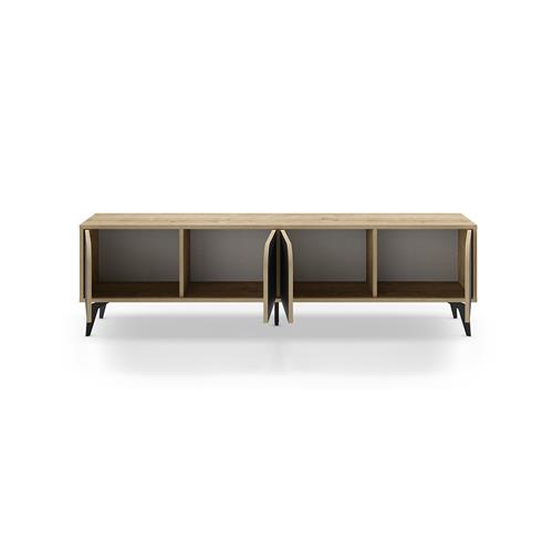 MUEBLE TV NOLA 4P 180CM ROBLE/NEGRO SILKY