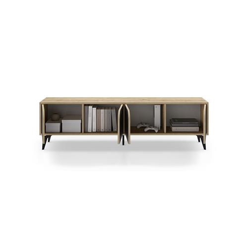 MUEBLE TV NOLA 4P 180CM ROBLE/NEGRO SILKY