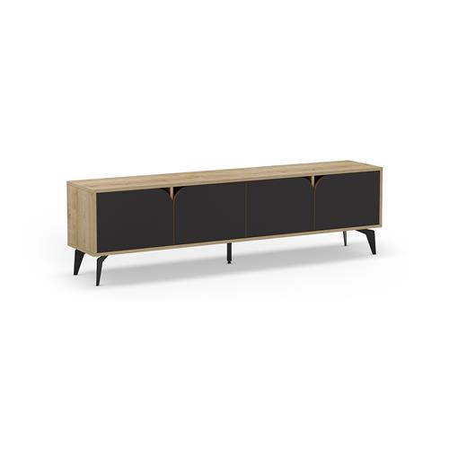 MUEBLE TV NOLA 4P 180CM ROBLE/NEGRO SILKY