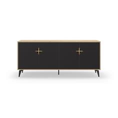 APARADOR NOLA 4P ROBLE/NEGRO SILKY PATA METAL