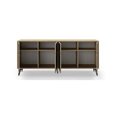 APARADOR NOLA 4P ROBLE/NEGRO SILKY PATA METAL 2