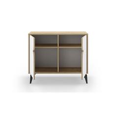 MUEBLE AUX. NOLA 2P 95CM ROBLE/BLANCO PATA METAL 2