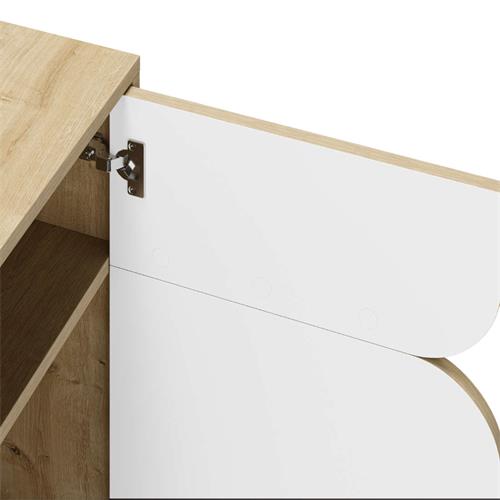 MUEBLE AUX. NOLA 2P 95CM ROBLE/BLANCO PATA METAL