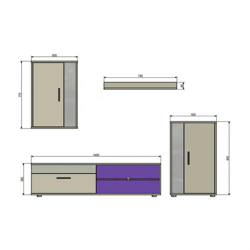 COMPOSICION COMEDOR MINI 2M CAMBRIA BLANCO