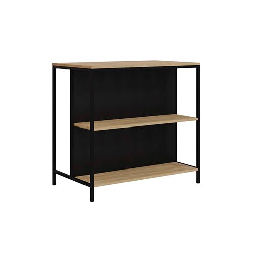 MESA BAR SAGI 2 ESTANTES ROBLE/NEGRO SILKY PATA ME
