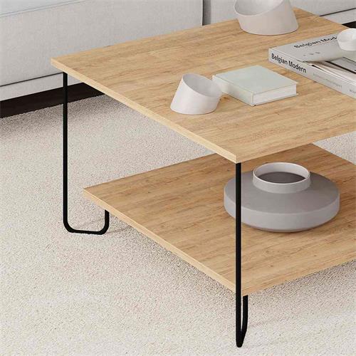 MESA CENTRO TONKA CUAD. ROBLE PATA METAL