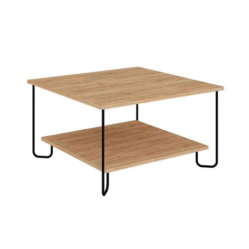 MESA CENTRO TONKA CUAD. ROBLE PATA METAL