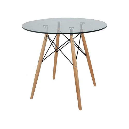 MESA BOSCO RED. 80Ø T/CRISTAL P/MADERA