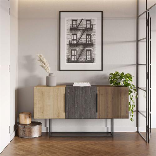APARADOR TITAN 3P ROBLE/MARRON OSCURO/NOGAL PATA M