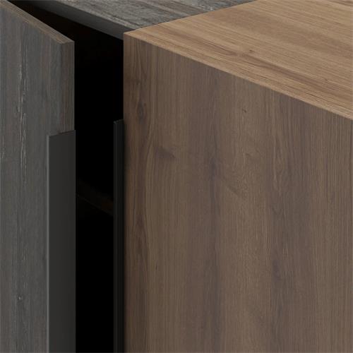 APARADOR TITAN 4P 200CM MARRON OSCURO/ROBLE/NOGAL